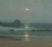 Lionel Walden Moonlight Over the Coast, oil painting by Lionel Walden oil on canvas